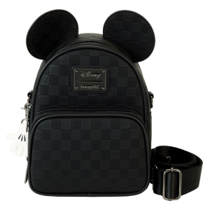 Mickey Mouse Checkered Texture Convertible Mini Backpack & Crossbody Bag