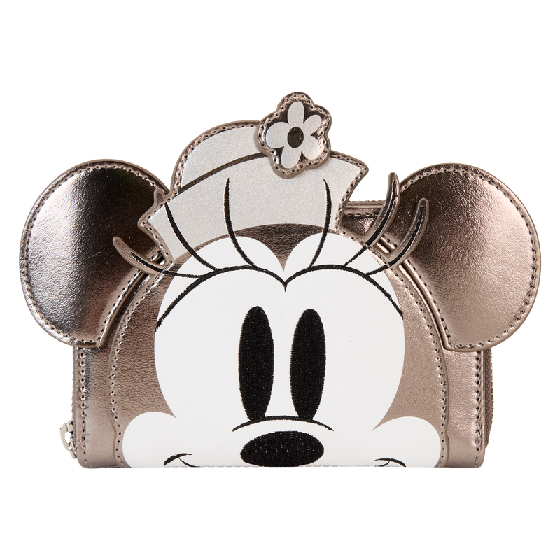 D23 Limited Edition Steamboat Willie Platinum Minnie Mouse Zip Around Wallet